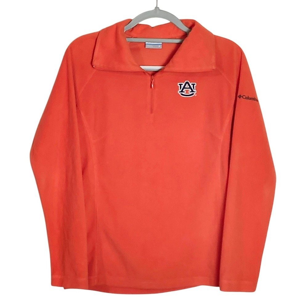 Columbia Auburn Tigers 1/4 Zip Fleece Pullover Womens Medium Orange NCAA College